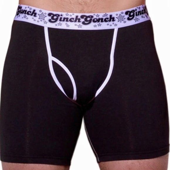 GINCH Gonch Statement Graphic Underwear Long Line Boxer Brief Black Magic NIP - Picture 2 of 7